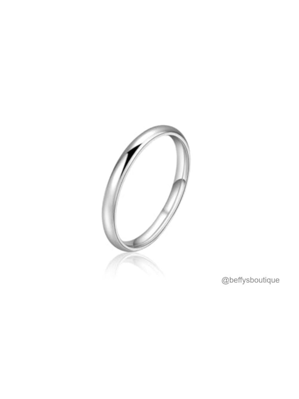 925 Sterling Silver Ring 2mm Plain Thin Band Stacking Wedding Pinky Ring